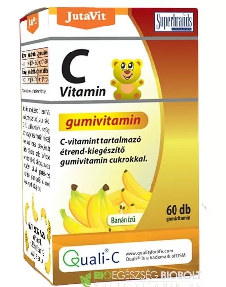 Arany Sas Gyógyszertár - Jutavit c-vitamin gumivitamin banán ízű 60x