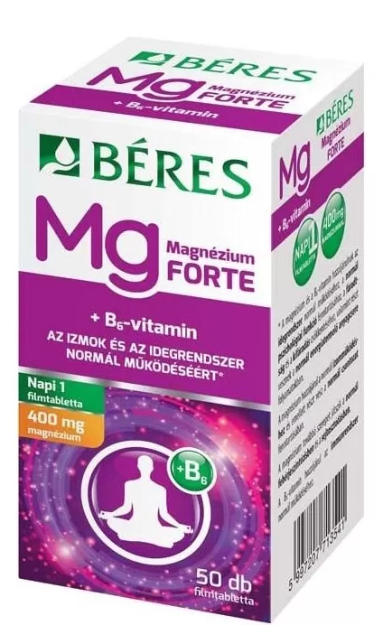Arany Sas Gyógyszertár - Béres magnézium 400 mg+b6 forte filmtabletta  50x
