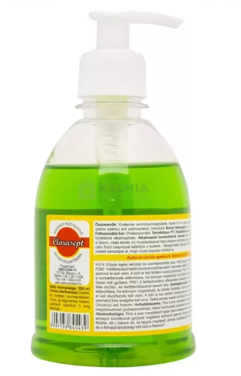 Arany Sas Gyógyszertár - Clarasept krémszappan 300ml adagolópumpás