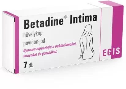 Arany Sas Gyógyszertár - Betadine intima hüvelykúp  7x