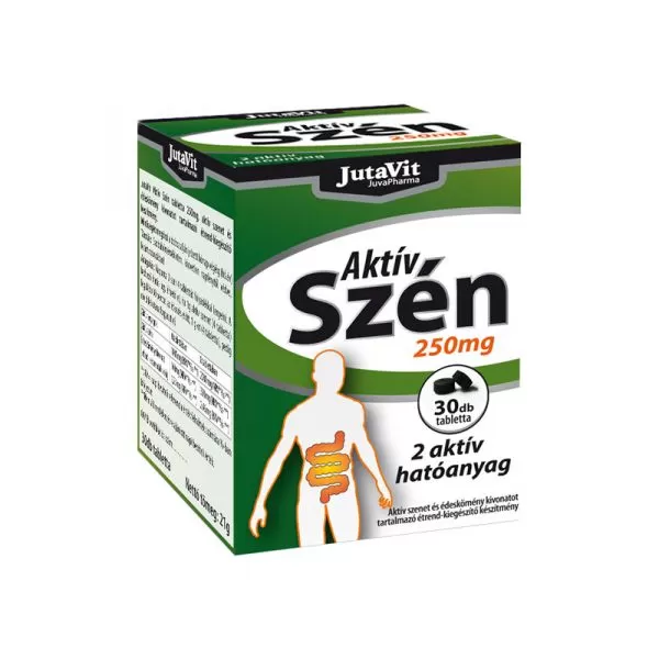 Arany Sas Gyógyszertár - Jutavit aktív szén 250mg tabletta 30x